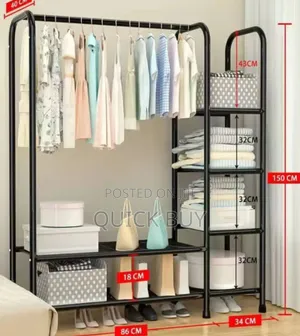 Exquisite Metallic Heavy Duty Garment Shoe Racker Organizer