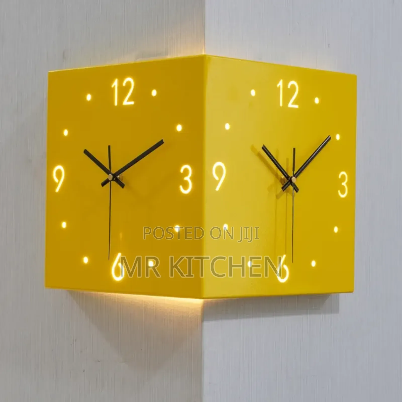 Double Corner 3D Wall Clock