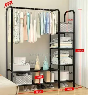 Metallic Heavy-Duty Garment and Shoe Rack Organiser