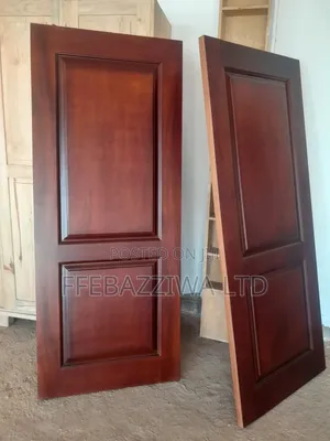 Two Panel Dark Mahogany Door