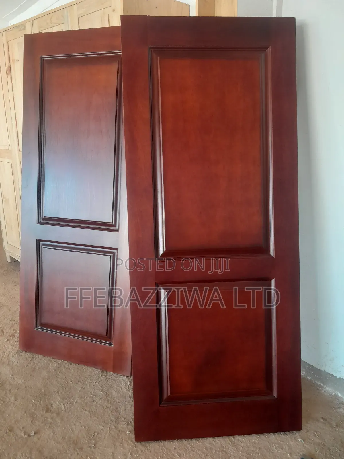 Two Panel Dark Mahogany Door