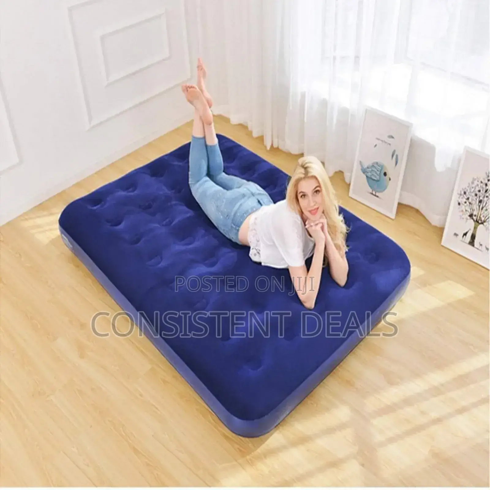 Flocked Air Mattress 5x6 With Pump
