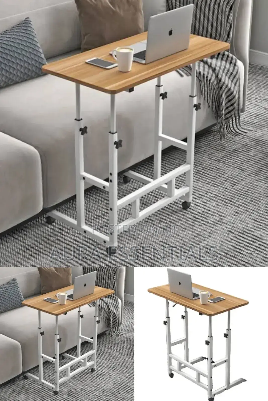 Overbed Table Adjustable Height Sofa Side Table