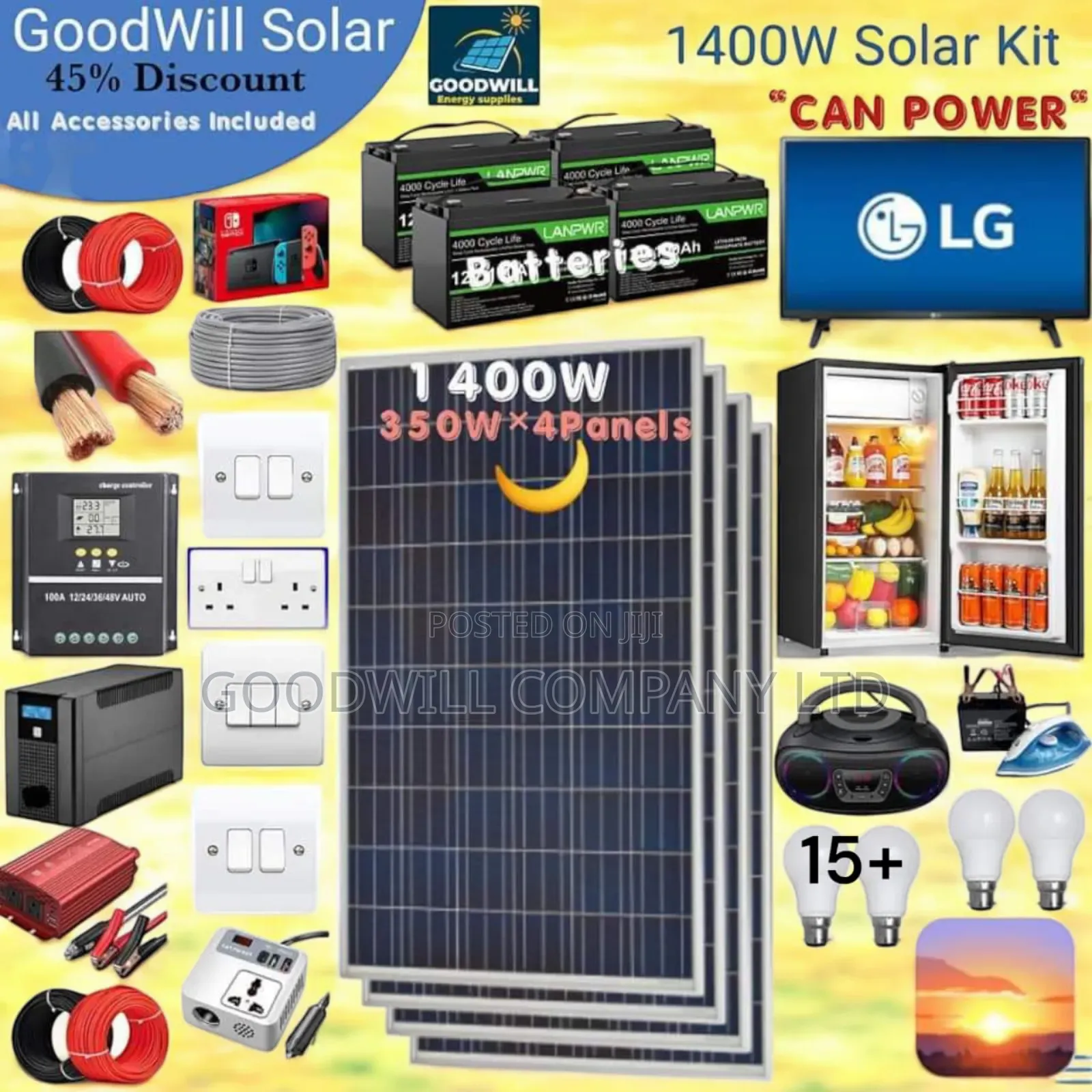 1400w Solar Kit Sunset