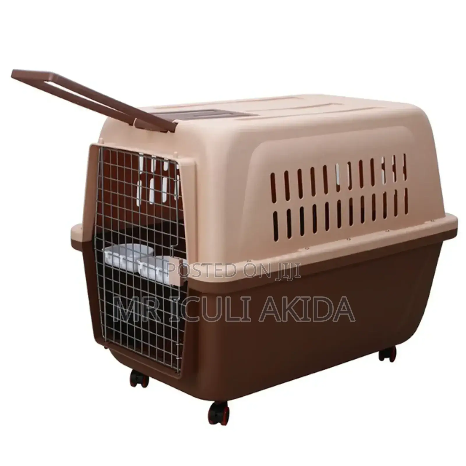 81x54x57cm Size-4 Pet Transport Cage Box WTH Wheels Handle