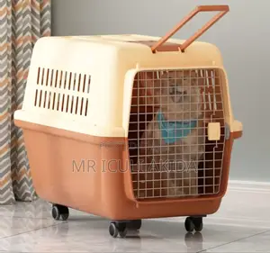 81x54x57cm Size-4 Pet Transport Cage Box WTH Wheels Handle