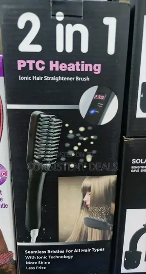 Iconic 2in1 PTC Heating Hair Straightener Brush