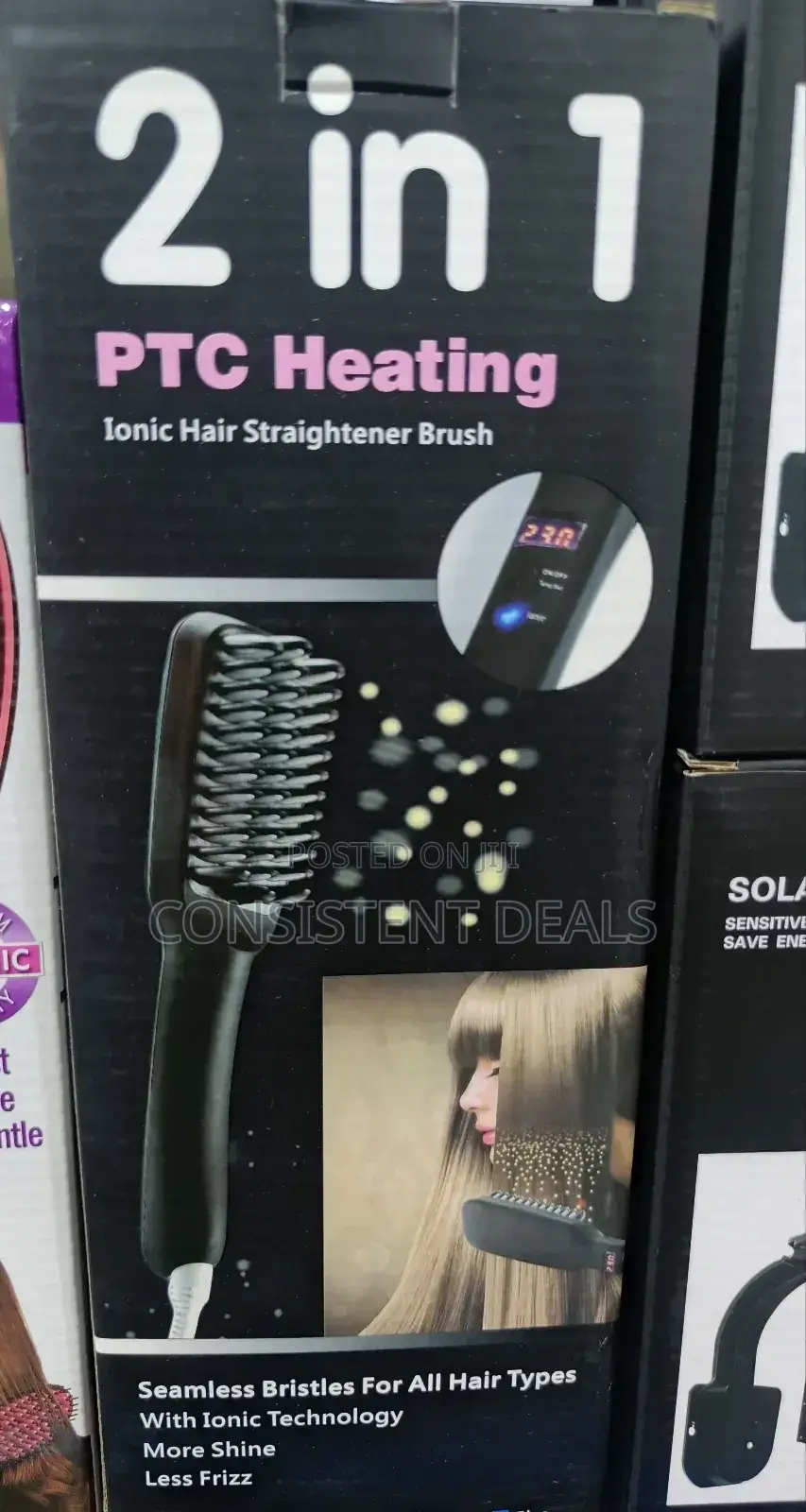 Iconic 2in1 PTC Heating Hair Straightener Brush