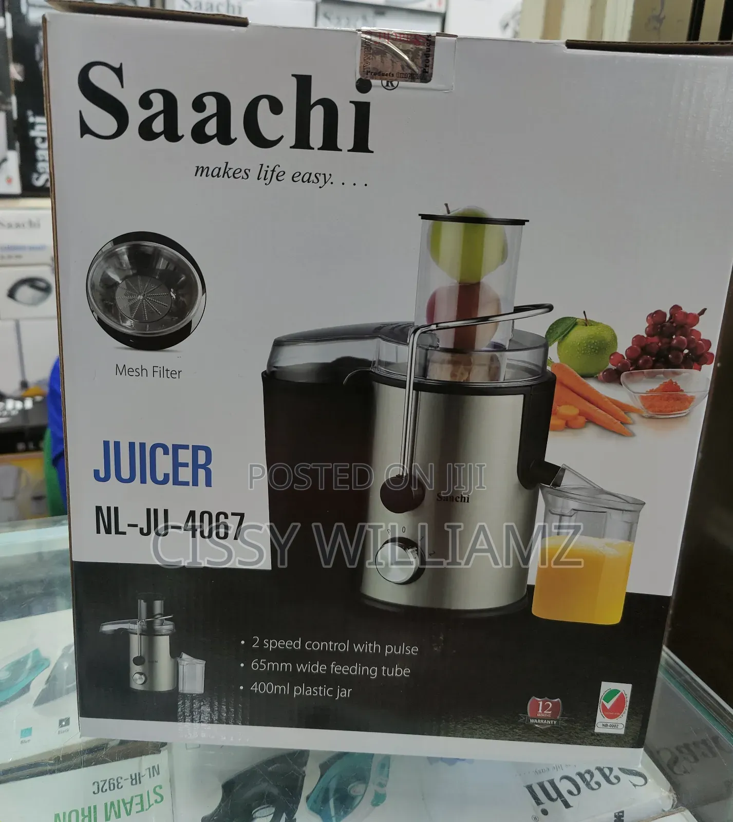 2 Speed Electric Juice Extractor Juicer - Silver