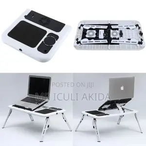 Foldable Plastic Laptop E-Table With Cooling Fans