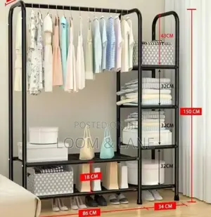 Brand New Heavy Duty Metallic Garment and Shoe Rack