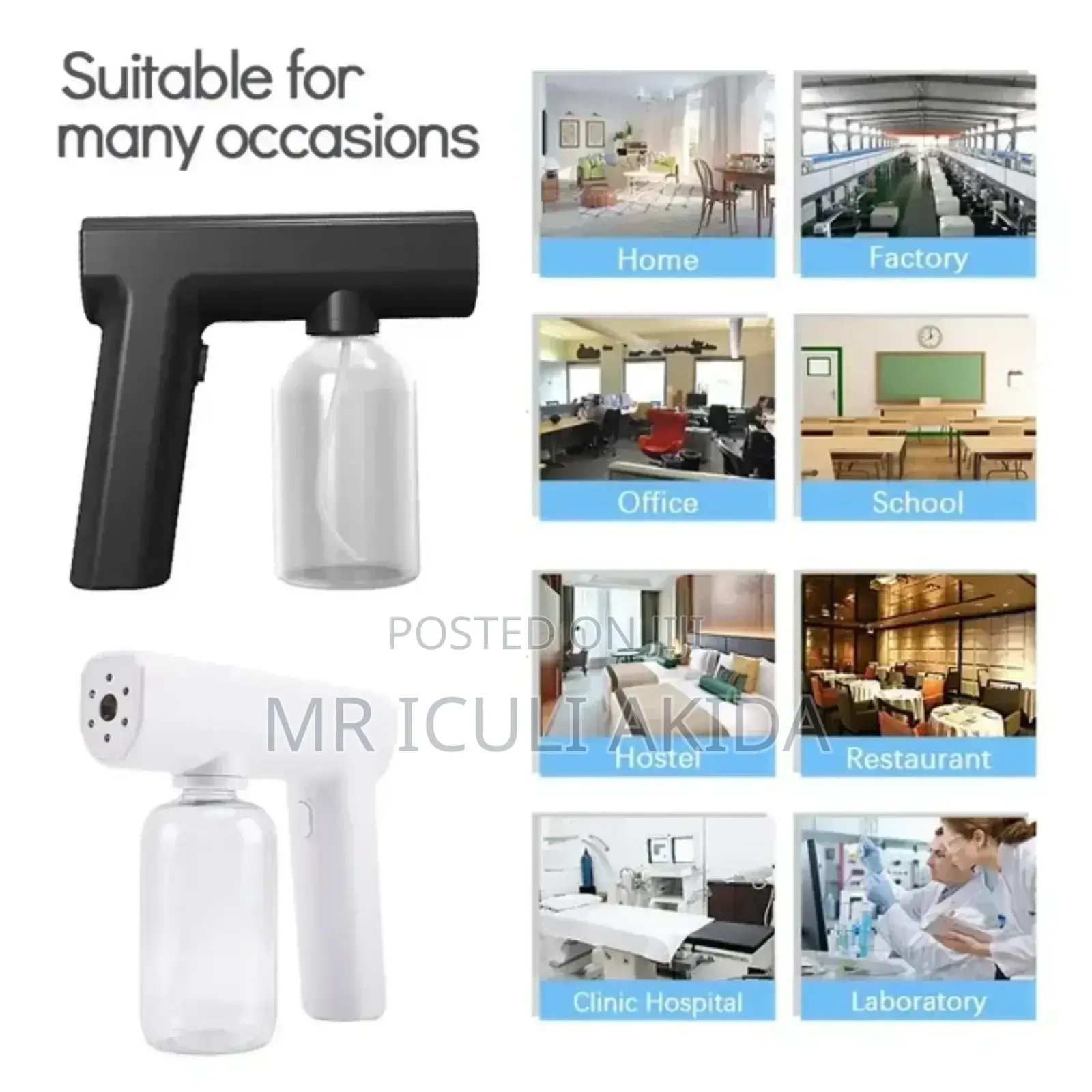 Cordless Nano Blue Light Disinfectant Spray Atomiser