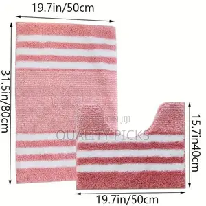 2 Pieces of Microfiber Bathroom Mats Set