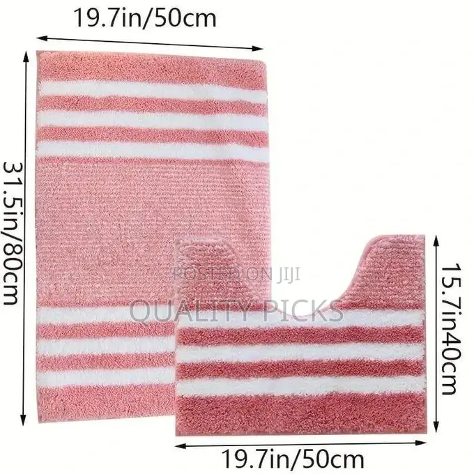 2 Pieces of Microfiber Bathroom Mats Set