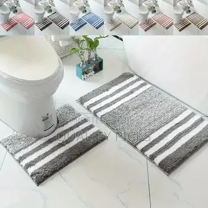 2 Pieces of Microfiber Bathroom Mats Set