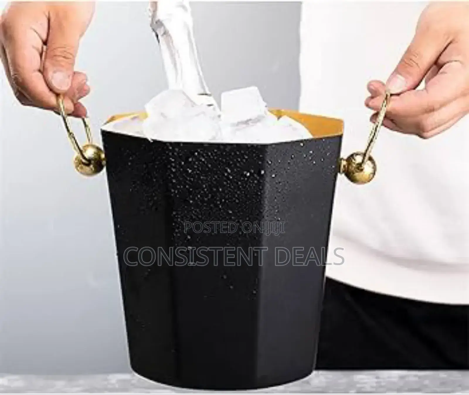 Black Octagonal Ice Bucket