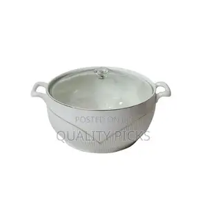3 Piece Lined Self Design Serving Dishes With Gold Design