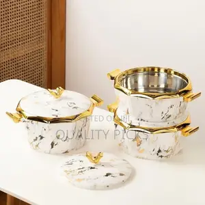 Luxury 3-Piece 2.1/2.6/3.1qt Hot Pot Food Warmer Dish Set