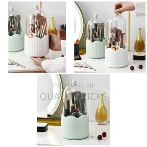 Rotating Compartment Makeup Brushes Holder