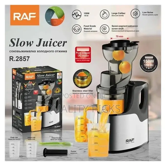 RAF Slow Masticating Juicer Extractor Big Mouth Slow Screw