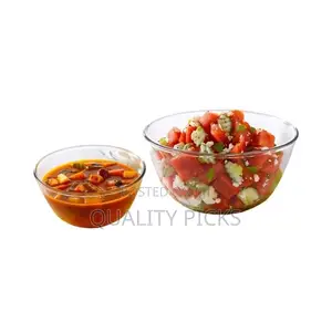 2 Piece Borosilicate Glass Serving Mixing Bowls for Kitchen