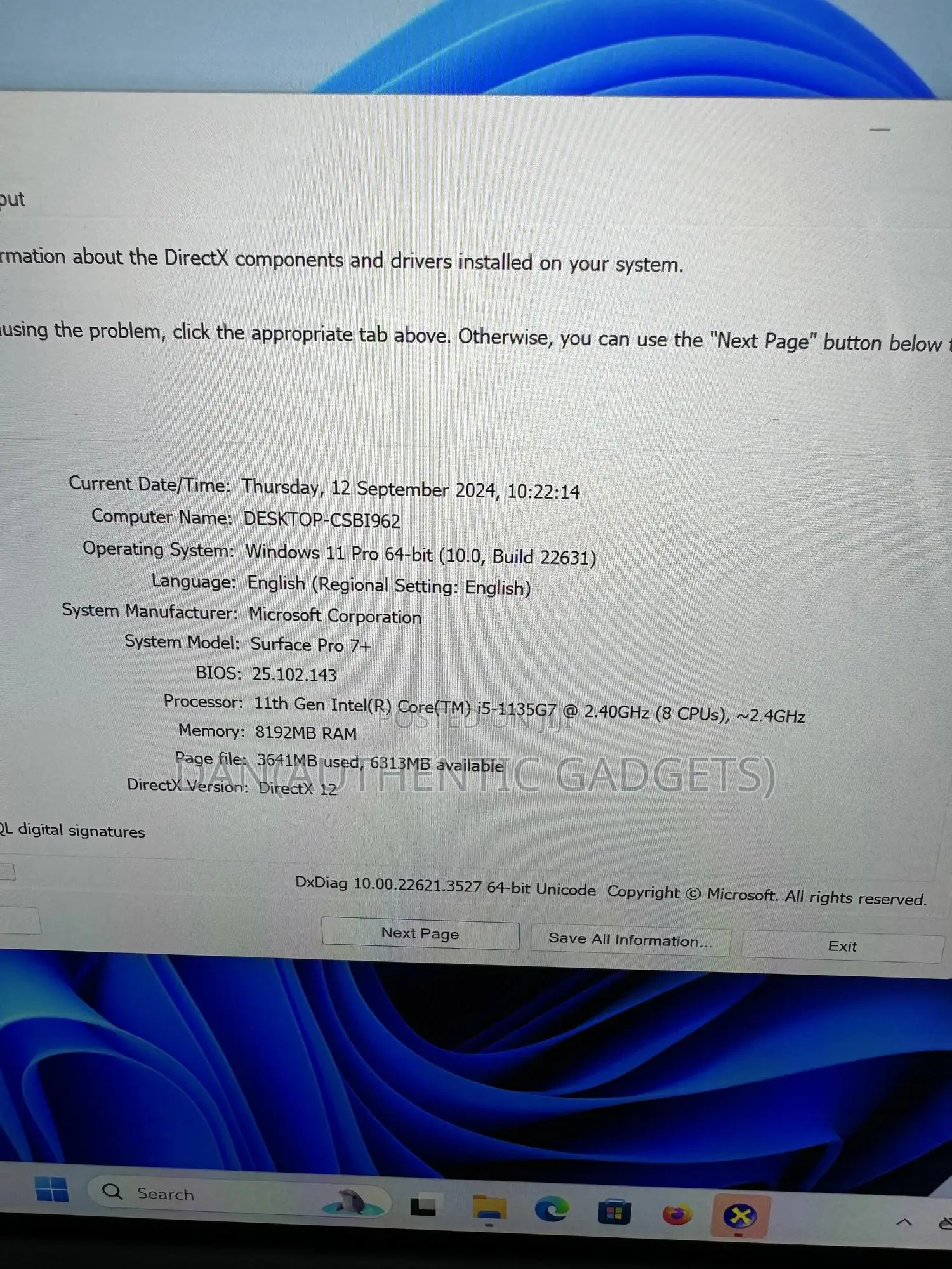 Laptop Microsoft Surface Pro 7+ 8GB Intel Core I5 SSD 256GB