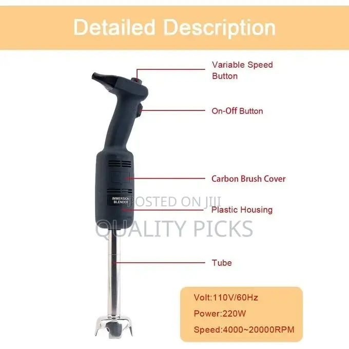 Heavy Duty Big Stix Immersion Blender Handheld Kitchen