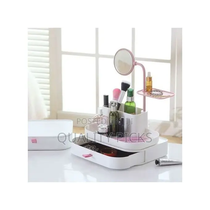 Makeup Organizer With Rotatable Mirror