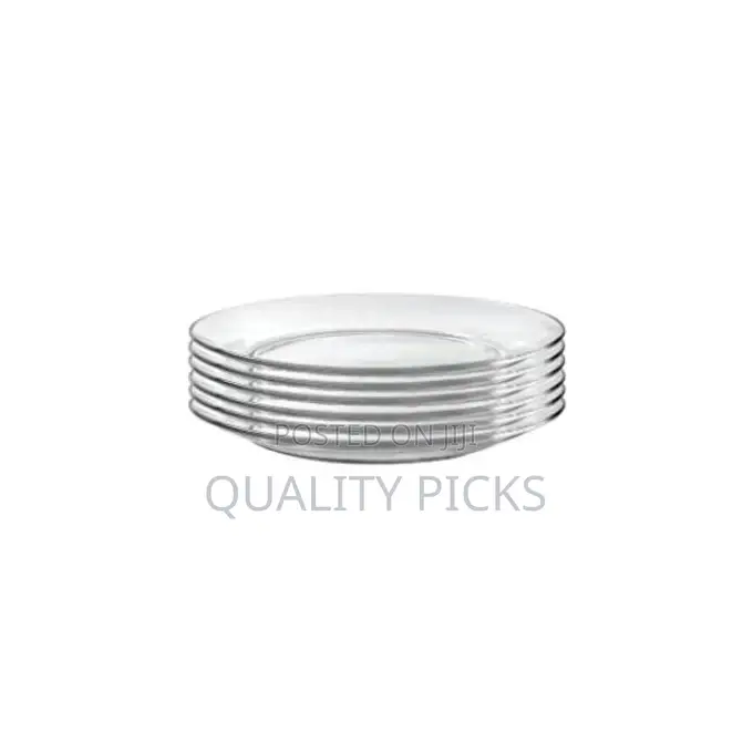 Clear Glass Round Side Plates, 6PCS - Colorless