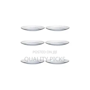 Clear Glass Round Side Plates, 6PCS - Colorless