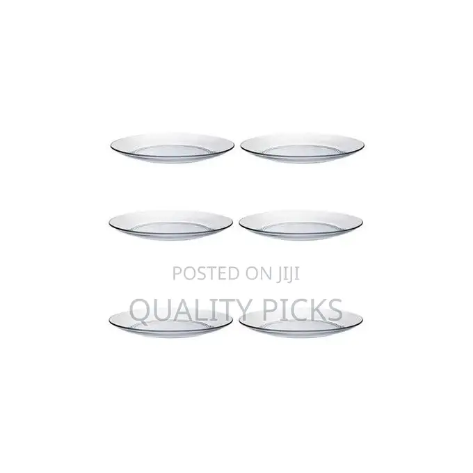 Clear Glass Round Side Plates, 6PCS - Colorless