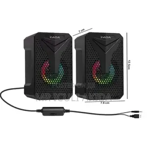 A Pair of RGB Lighting PC/Computer Speakers