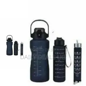 Portable Black Water Bottle Set