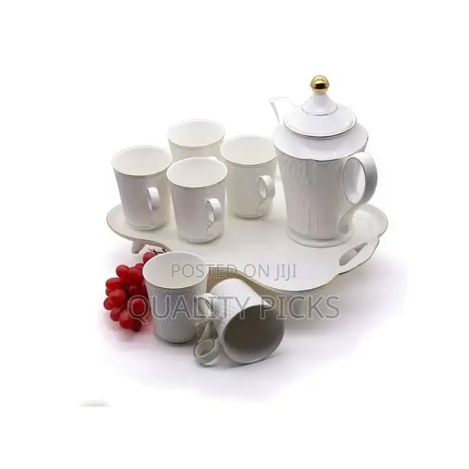 8 Piece Tea/Coffee Cups Set- White .