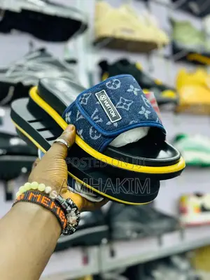 Classic Denim Louis Vuitton Slides in Stock