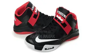 Black/Red Nike Lebron Zoom Soldier 6 Basketball Sneakers