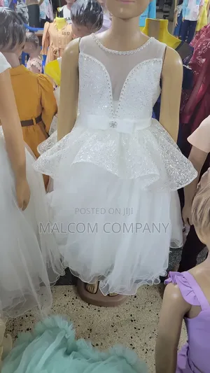 Girls White Dress for Church and School Party.