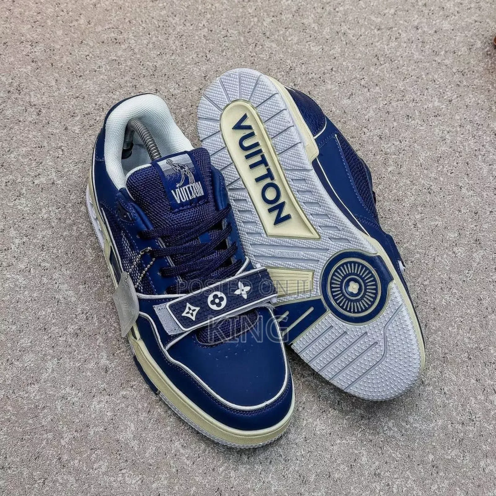 Louise Vuitton Trainers. Navy Mesh Elite