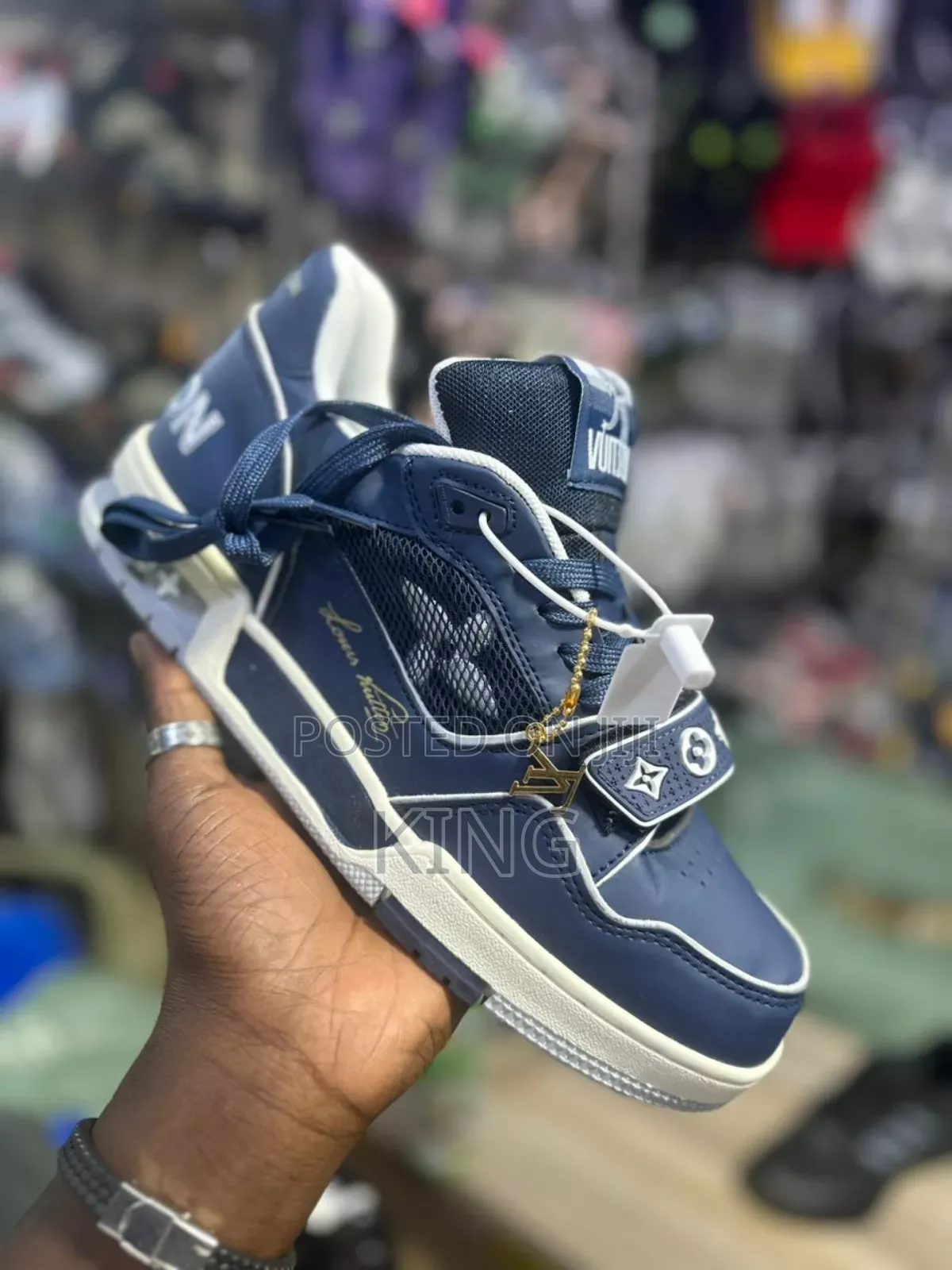Louise Vuitton Trainers. Navy Mesh Classy