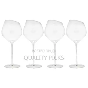 6pc Large Slant Rim Wine Glasses With Long Stem Glass