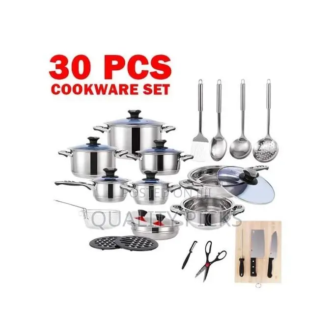 30 Piece Heavy Stainless Steel Saucepans Cookware Pots