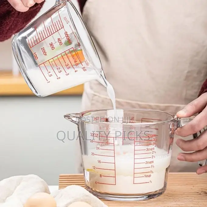 350ml Glass Measuring Cup, 1 1/3-Cup Tempered Glass Liquid