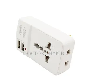 3pin/Uk Plug Universal 2 USB 2 Way Electric Adapter