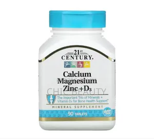 21st Century Calcium Magnesium Zinc + D3, 90 Tablets