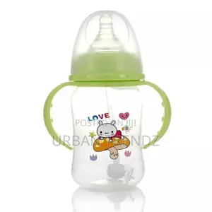 240ml Milk Glass Baby Feeding Bottle - Multi-Colours.