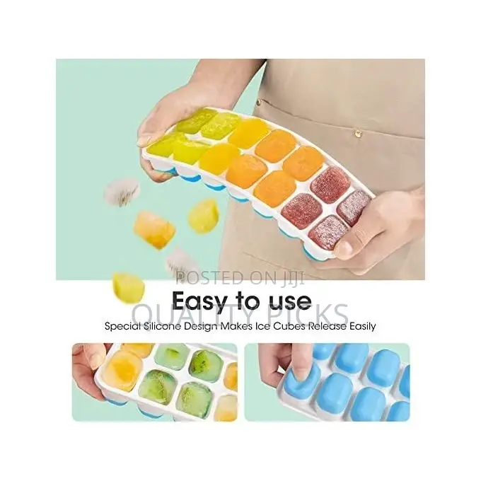 Ice Cube Trays, Easy-Release Silicone Flexible Cube Trays
