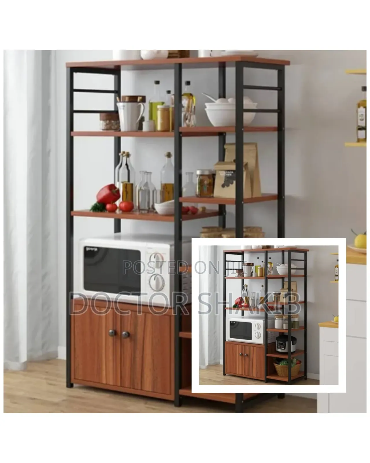 Versatile Wooden Kitchen Organizer With Shelves