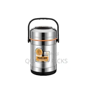 Steel Food Flask,Lunch Box 2.6 Litres Container - Silver