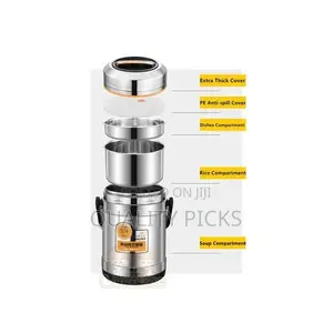 Steel Food Flask,Lunch Box 2.6 Litres Container - Silver