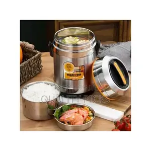 Steel Food Flask,Lunch Box 2.6 Litres Container - Silver